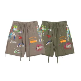 Short shorts masculinos de tinta splash Carta de impressão masculina casual homem shorts shorts de praia respirável