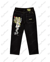 Męskie Jeans Street Y2K Jeans wygodne swobodne dna czarne spodnie męskie spodnie luźne proste nastolatek hombre szeroka noga 230504