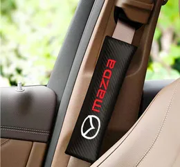 Auto sticker Seat Belt Cover Pad For Mazda Logo Knitting Shoulder Protector Auto Accessories