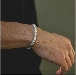 Bracciale da tennis hip-hop alla moda 5mm perline di zirconi braccialetti da uomo con catene a bracciale per braccialetti da donna pulseiras bijoux con cristalli d'argento.
