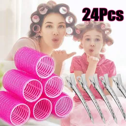 Saç silindirleri 24 pcs saç pimleri ile saç silindirleri sihirli saç macererları set ısı kıvırma kuaförlük stil aracı salon saç modeli aksesuarları 230505