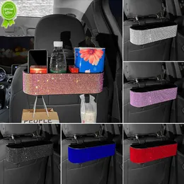 Ny Fashion Diamond Car Seat Back Storage Box Organizer Water Cup Tissue Paper Holder Dryck Rack Bling Car Accessories for Woman