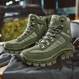 安全靴fujeak men military tactical boots autumn Winter Waterfoof Leather Army Boots Desert Safty Work Shoes Combat Ankle Boots 230505