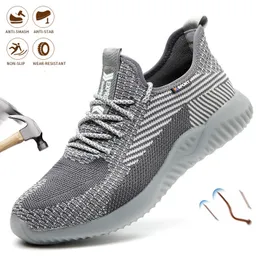 Güvenlik ayakkabıları erkekler yeni iş güvenlik ayakkabıları çelik ayak parmağı başlık önleme karşıtı delinme kanıtı botlar erkek yıkılmaz inşaat hafif spor ayakkabılar 230505