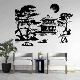 Wallpapers Asia Japan Culture Nature Pagoda Building Tree Vinyl Wall Sticker Tea House Man Cave Home Bedroom Decor Decal Unique Gift R18 230505