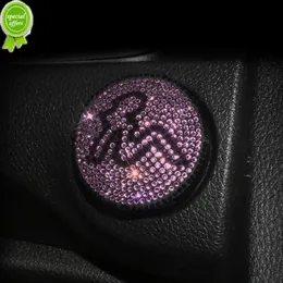 New Bling Car Interior Engine Start Stop Button Schutzhülle Dekorativer 3D-Aufkleber Pink Car Interior Zubehör für Damen