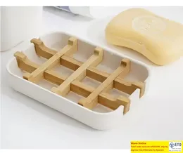 Creative Modern Simple Badrum Anti Slip Bamboo Fiber Soap Dish Tray Holder