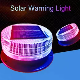 Traffic Light Solar Warning Light Red Blue Alternating Sensitive Strobe Flash 6 LED Safety Lamp Magnetic Mounted Outdoor For Car Vehicle Night 230505