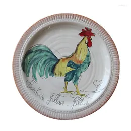 Plates French Tuscan Rooster Ceramic Dinner Plate Salad Dessert