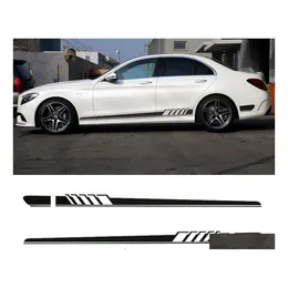 Car Stickers 2Pcs/Set Edition Side Skirt Decoration Sticker For Benz C Class W205 C180 C200 C300 C350 C63 Amg Drop Delivery Mobiles Dhmok
