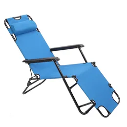 Cadeira de lounge dobrável pátio de piscina externa berço reclinável de grama reclinável com travesseiro ajustável