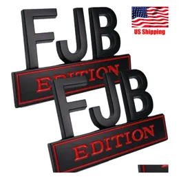 Bilklistermärken 2 PCS FJB Edition Emblem 3D Badge Sticker Letters Metal Drop Delivery Mobiles Motorcyklar Exteriör Tillbehör Dhkal