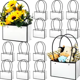 OPinowanie prezentów 12/24pcs torby wodoodporne pudełko na kwiaty ślubne Kraft Paper Nośnik urodzinowy