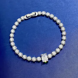 Pulseira de pulseira de diamante handmde Moissanite Diamond 100% real 925 Bracelets de casamento de prata esterlina para jóias de noivado de noivas para mulheres