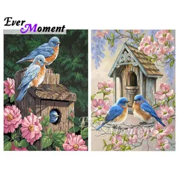 Crafts Ever Moment Diamond Painting Birds Houses Flower Full Square Embroidery Mosaic Drill Wall Decoration Handmade S2F2522