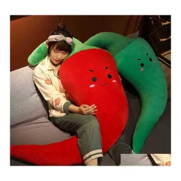 Plush Dolls 4065Cm Cartoon Simation Li Cuddle Cute Stuffed Pepper Doll Large Soft Vegetable Pillow Bed Sofa Cushion Room Decor J2207 Dh83F