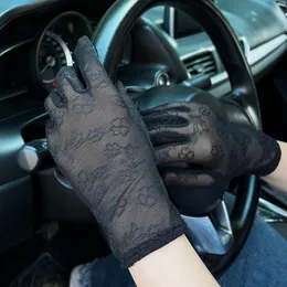 12Pair New Summer Sunscreen Lace Full Fingers Gloves For Women's Driving