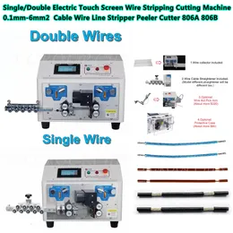 Tek/Çift Kablo Elektrikli Sıyırma Makinesi 806A 806B 0.1mm-6mm2 Striptizci Kesme Kesici Dokunmatik Ekran Kontrolü