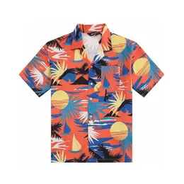 Tasarımcı Moda Giyim PA Sıradan Gömlek Palmes Angels Yaz Yeni Büyük Kısa Kollu Tatil Plaj Çift Bluz Gömlek Lüks Trend Marka Üstleri Satılık