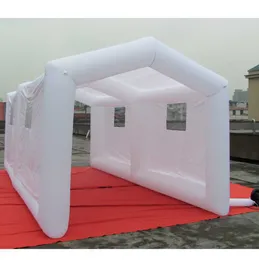 6x4m Företagets marknadsföring Vit Uppblåsningsbart biltvätt Tält Packning Garage Advertising Party Tält med Windows för utomhusevenemang