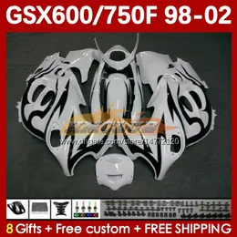 Body for Suzuki Katana GSX600F GSXF750 GSXF-750 GSXF 600 750 CC 169NO.24 GSX750F 600CC 750CC 98 99 00 01 02 GSXF600 GSXF-600 1998 1999 2000 2001 2002 Fairing Black Fames