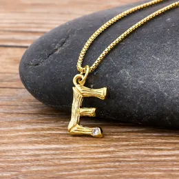 Pendant Necklaces Nidin 26pcs/lot Fashion Small Size Hammered Metal Bamboo Letter Necklace Alphabet A-Z Initial Pendant Twist Chain Jewelry Gift 230505