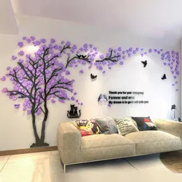 Duvar Kağıtları Yeni Romantik Ağaç Duvar Sticker Büyük Boyut Ev Dekorasyon TV Çekim Arka Plan Duvar Kağıdı Çıkartmaları 3D Sanat Akrilik Duvarstickers Poster 230505