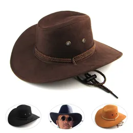 Wide Brim Hats Bucket Travel Chicken Skin Velvet Cowboy Western Summer Sunshade Mens Knight Men Women Riding 230504