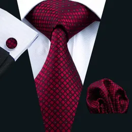 남자를위한 적갈색 넥타이 남자 손잡이 커프 단추 세트 패턴 남성 Jacquard Woven Business Necktie 8 5cm 너비 캐주얼 세트 N-0704311G