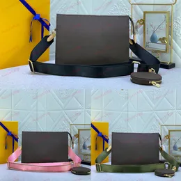 Set di borse a tracolla in due pezzi Astuccio per cosmetici Cinghie retrattili multicolori Accessori per portafogli circolari di design Spaziosa borsa di lusso