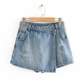 Women s Shorts ZEVITY women vintage pockets broken hole leisure skirts ladies casual slim zipper shorts chic pantalone cortos P810 230505