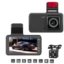 V1 4.0 inç araba DVR 24H HD 1080p Dash Kamera Çift Lens Video Kaydedici 1080p Kara Kutu Döngüsü Dash Cam Cam Ayna Sürüş Kaydedici