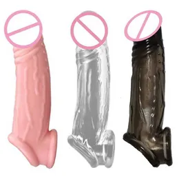Massageador de brinquedos sexuais Yunman 17cm Silicone Longpenis Sleeve Reutilable Extender Cock Gallegment Penis Ring