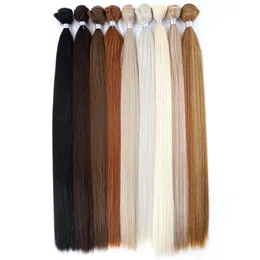 Fryzury syntetyczne proste splot włosów Black Brown Blond Hair Weaving Double Weft Sily Prosty Hair Exting For Women 230504