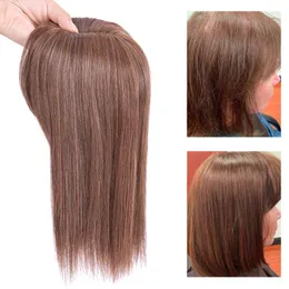 Syntetiska peruker Leeons andningsbara hårstycken 3 Klipp i ett med naturliga lugg för kvinnor