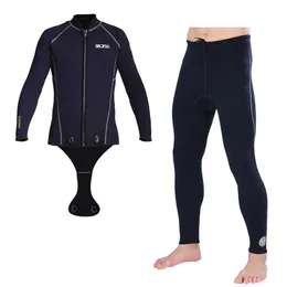 Wetsuits drysuits الرجال البهجة سراويل سروال 3 مم من النيوبرين ويلبوس الأكمام طويلة الأكمام أعلى من قطعتين من قطعتين للغطس لركوب الأمواج j230505