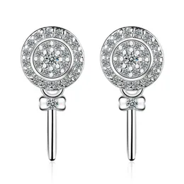Orecchini a bottone Ultimo argento sterling 925 per gioielli da donna Romantico zircone Lollipop Ragazza Anniversario AccessoriStud