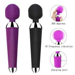 Sex Toy Massager kraftfulla orala klitor vibratorer USB -avgift av magisk trollstav vibrator anal vuxna leksaker för kvinnor säker silikonprodukt