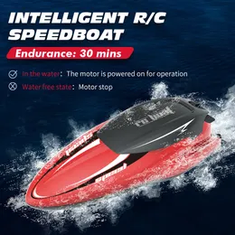 ElectricRC Boats 2.4G RC Schnellboot TY1 Wasserdichtes wiederaufladbares Hochgeschwindigkeits-Rennmodell Elektroboot Funksteuerung Outdoor-Boote Spielzeug für Jungen 230504