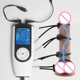 Sex Toy Massager Bdsm Electro Penis Ring e Stim Cock Rings Electrostimulation Electrosex Toys Electric Shock Testicle Loop E-stim