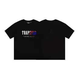 Modne ubrania od projektantów Koszulki Tshirt Trapstar Niche Gradient Drukowanie liter Krótki rękaw Lato Luźny Casual Unisex T-shirt z czystej bawełny Modna marka Na sprzedaż