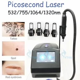 Picosegund Laser Tatuagem Dispositivo de Remoção 532 755 1064 1320nm Cuidado da pele Remoção de sibra de sobrancelha descascamento de carbono