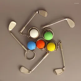 Schlüsselanhänger 12pcs/lot Legierungs-Schlüsselketten-bunter Golfball-Büstenhalter fünf färben mehrfache beiläufige sportliche Art-Mann-Frauen-Schlüsselring Schlüsselkette