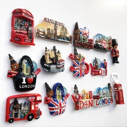 Dekorativa föremål Figurer British London Tourism Memorial kylskåp klistermärken Kettle Magnet Collection Gift 3D Söt meddelandebräda påminnelse 230505