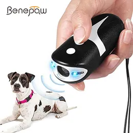 Środki repelenty Benepaw Ultrasonic Dog Repeller ludzka Bezpieczna LED Portable ręczne urządzenie przeciw szczekanie skuteczne trening kontrolowy kory zwierząt