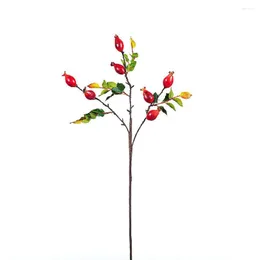 Dekorativa blommor Konstgjorda fruktväxter Plastiska falska 1st 56 cm trädgårdsdekoration för hemmakontorets parti simulering trädgren