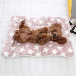Cat Beds Pet Mat Star Flannel Lamb Hair High-quality Winter Smooth Material Fleece Blanket Warm Sleeping Mattress For Dog