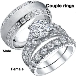 Wedding Rings Zircon Couple For Man Ladies Set Lovers Ring Finger Jewelry Womens Propose Marriage Accessories Size 513 Listing 230505