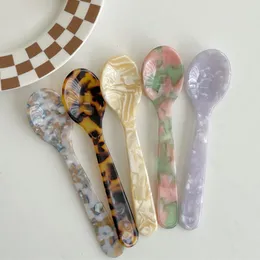 Coffee Scoops 11CM Colorful Acrylic Ice Spoon Cream Caviar Stirring Dessert Tea Craft Kitchen Tools Tableware