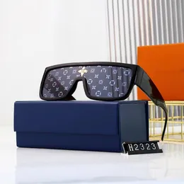 Mode lyxdesigner solglasögon för män kvinnor unisex designer goggle strand cyklon sportmask solglasögon svarta miljonärer fyrkantig design uv400 med box2322,